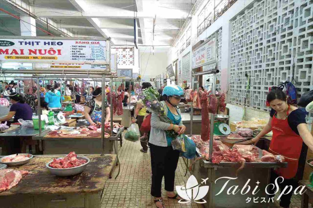 ハン市場の生鮮食品エリア