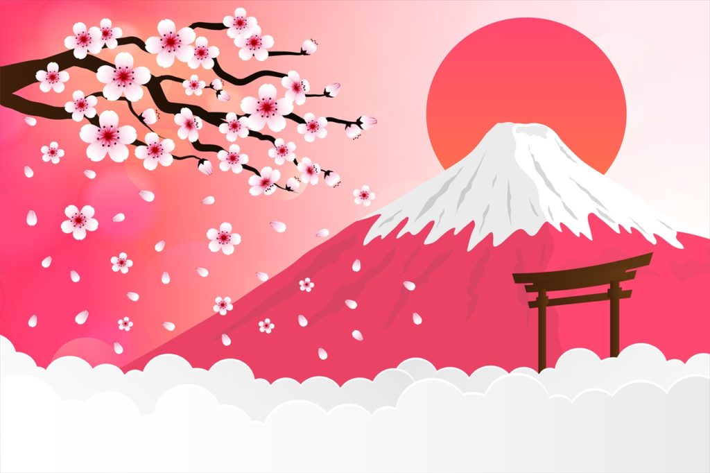 日本の富士山のイラスト